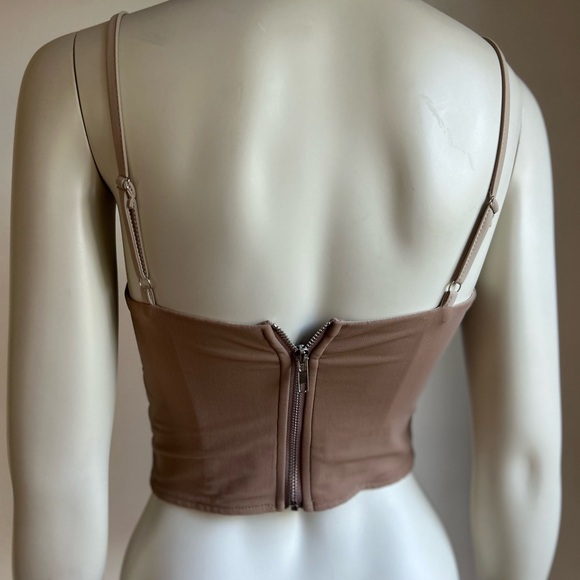 Elegant Tan Ruched Women's Top SHEIN new small - Picture 3 of 3